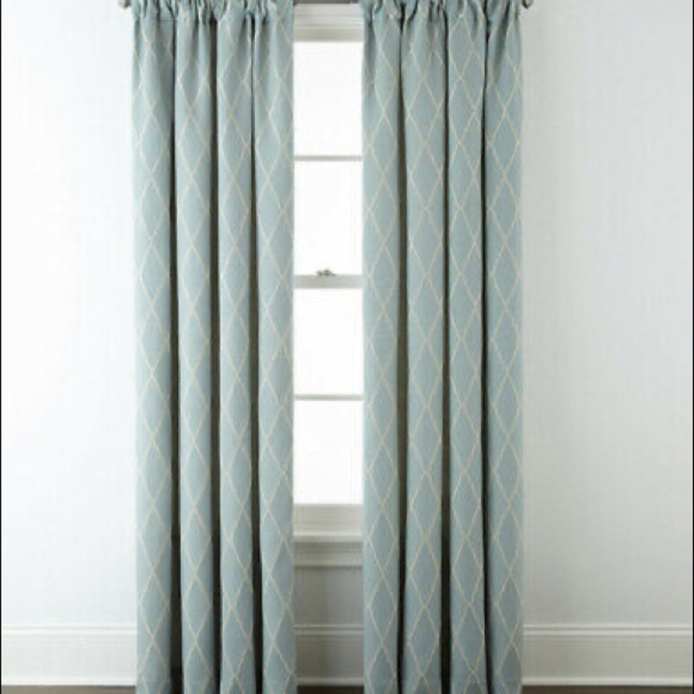 NWT - French Aqua Curtain Panel  - 84”